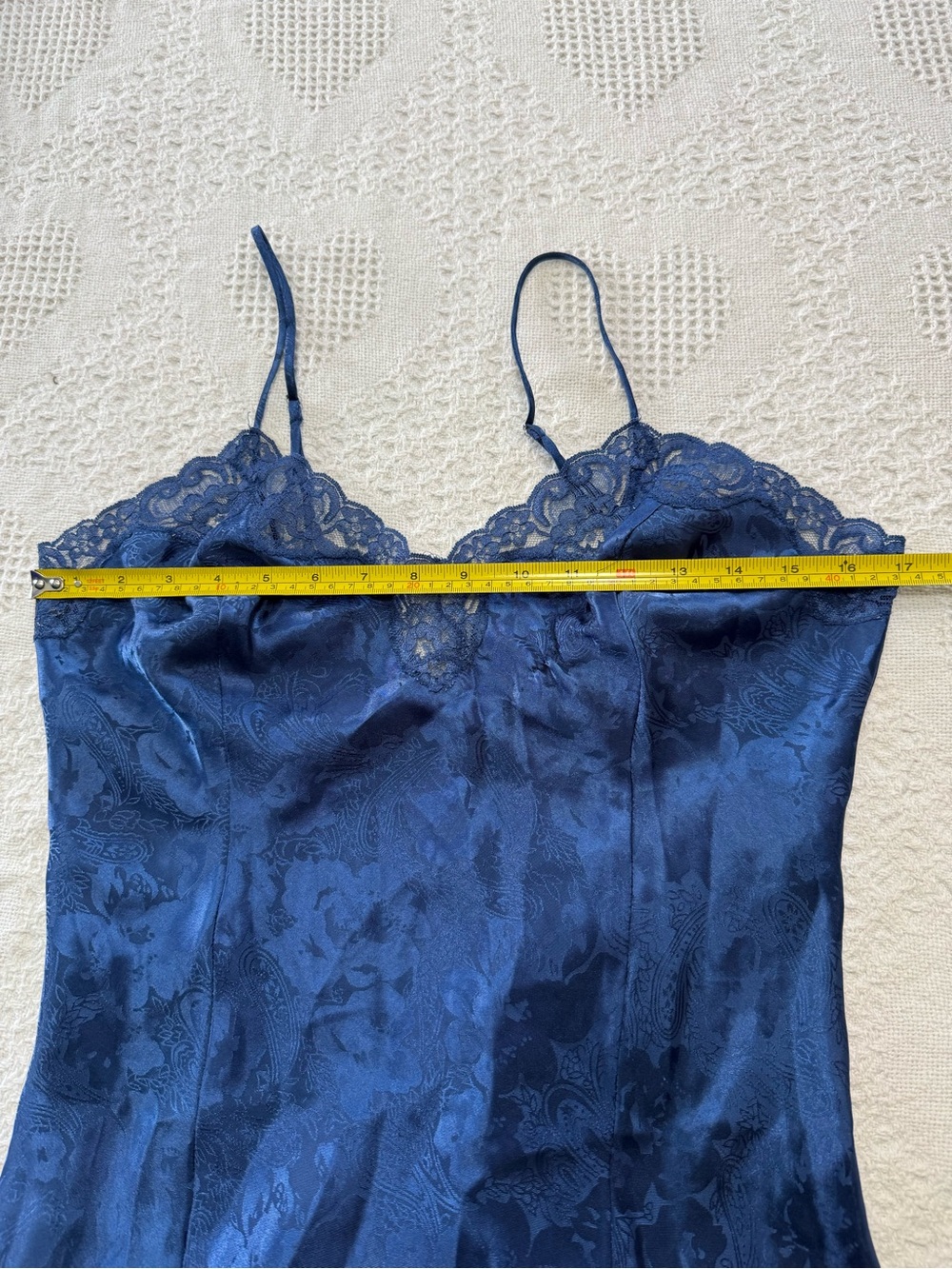 Lingerie Cacique Blue Lacey Nightie Slip Dress (8) - Picture 6 of 8